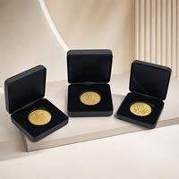Boîte de présentation de pièces de monnaie en métal personnalisée, boîte à pièces de monnaie, boîte cadeau, boîte de présentation de pièces de monnaie de luxe avec doublure en velours pour pièces d'or et pièces commémoratives