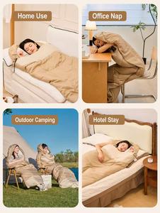 <span class=keywords><strong>Sac</strong></span> de <span class=keywords><strong>couchage</strong></span> portable 4 saisons 2 en 1 à fermeture éclair pour le camping et les voyages en plein air - Product Image 6