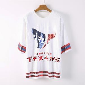 <span class=keywords><strong>Abito</strong></span> in Jersey con Paillettes Bianco <span class=keywords><strong>Rosso</strong></span> Blu per Abbigliamento Femminile Texano di Houston - Product Image 2