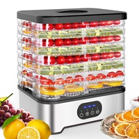 Elektrische voedseldroger Fruitgroentedroger 8-laags roestvrijstalen lade Vleesdroogoven Professionele mini-droogmachine