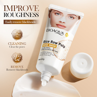 Masque facial et nasal absorbant les points noirs, à base de purée de riz, contrôle du sébum, marque privée BIOAQUA, OEM ODM, pour tous types de peaux