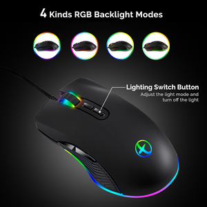 Ergonomique usb filaire de jeu RVB souris <span class=keywords><strong>gamer</strong></span> avec 4 modes de rétroéclairage - Product Image 5
