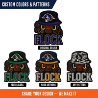 Patch brodé thermocollant personnalisé, motif tête d'oiseau noir, portrait de femme, design streetwear urbain, pour veste et sac