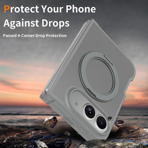 OEM ODM แม่เหล็ก 360 องศา °   เคสวงแหวนหมุนได้สำหรับ iPhone 18 Fold แบบโปร่งแสงด้าน ป้องกันแรงกระแทก ป้องกันการตกกระแทก 4 มุม - Product Image 3