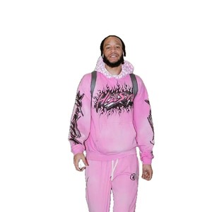 Áo hoodie Hell Star 2025 bộ sưu tập mới phong cách đường phố nam nữ 100% cotton, giặt acid, in kỹ thuật số - Product Image 5