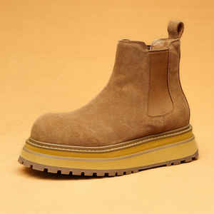 Zapatos Chelsea <span class=keywords><strong>de</strong></span> Hombre con Suela Gruesa <span class=keywords><strong>de</strong></span> Alta Calidad, <span class=keywords><strong>Botas</strong></span> <span class=keywords><strong>de</strong></span> Tobillo <span class=keywords><strong>de</strong></span> Piel Auténtica con Forro Polar para Invierno, Estilo Británico Informal <span class=keywords><strong>de</strong></span> Negocios - Product Image 6