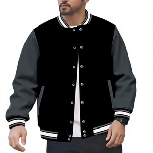PROFIT SPORTS Unisex Black Letter Jacket Gray Sleeves Regular Fit Casual V-neck <b>Covered</b> <b>Button</b> Closure Polyester Material Winter - Product Image 1
