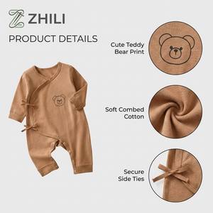 <span class=keywords><strong>Tutina</strong></span> per Neonati con Bretelle in Cotone di Grado A, Design a Farfalla per Tutte le Stagioni, Pigiama Disponibile in Cina - Product Image 2