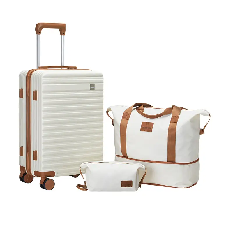 حقيبة سفر بغطاء صلب مكونة من 3 قطع للبيع بالجملة لعام 2024، حقيبة سفر بعجلات، حقيبة سفر ABS