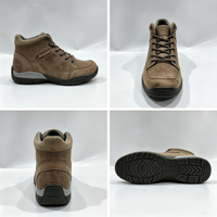 Bottes mi-hautes de randonnée pour hommes en cuir véritable, à large ajustement, antidérapantes, légères, pour l'extérieur, en solde