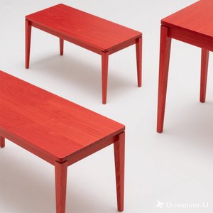 Bàn gỗ dài màu đỏ - Product Image 3