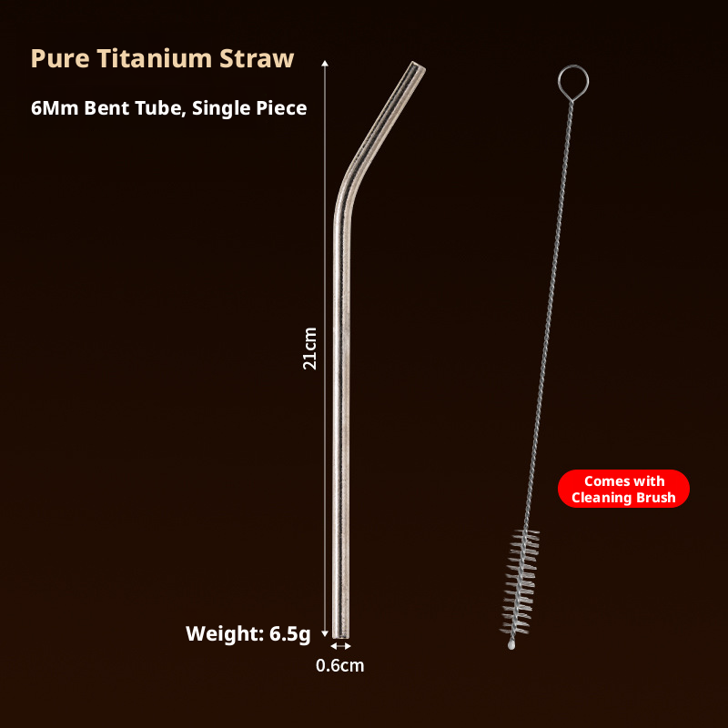 Titanio puro argento, spessore 6 mm, curvato, con spazzolino per la pulizia incluso