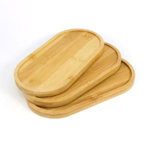 Plateau ovale en bois de bambou, soucoupe à thé, plateau à café, plateau à collations, plat à fruits pour hôtels, restaurants, maison, style bois naturel, assiette à nourriture - Product Image 6