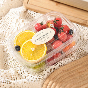 Caja transparente para cortar frutas al por mayor, plato desechable para separar frutas frescas con tapa, caja rectangular de plástico para embalaje - Product Image 6