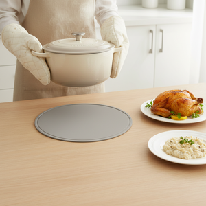 Sous-<span class=keywords><strong>plat</strong></span> en silicone multi-usages, rond <span class=keywords><strong>de</strong></span> 16 cm, résistant à la chaleur, avec support antidérapant en nid d'abeille - Product Image 3