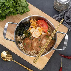 Marmite coréenne mini en acier inoxydable antiadhésive avec doubles poignées <span class=keywords><strong>pour</strong></span> fruits de mer, ramen, soupes, <span class=keywords><strong>paella</strong></span>, compatible <span class=keywords><strong>induction</strong></span> - Product Image 2