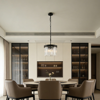 Lustre artistique design, grand luminaire suspendu en verre bleu avec style cristal, approvisionnement ODM pour lampe de plafond de pièce