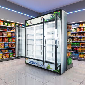 Congélateur vertical transparent à 3 portes -22°C, refroidissement par air, sans givre, pour la présentation haut de gamme de fruits de mer et de viandes LG-1500 Transparent 3 Portes St - Product Image 3