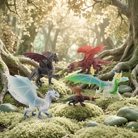 1 pièce Mini figurines de dragon rétro 22 cm, figurines portables en plastique souple, jouets pour enfants, pour cadeaux d'anniversaire et cadeaux promotionnels
