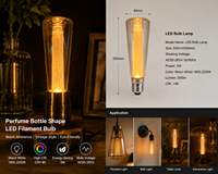 Ampoule LED Style Antique 3W Forme Bouteille de Parfum 1800-2200K 200lm CRI80 Large Plage de Tension Éclairage Vintage
