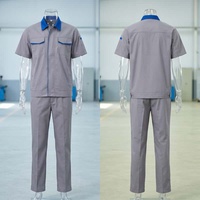 Uniforme de travail pour hommes en polyester respirant avec col contrastant, idéal pour l'entretien en usine, logo personnalisé accepté, fabriqué en Chine