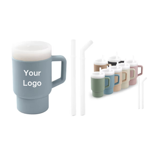 Tùy chỉnh cấp thực phẩm Silicone sippy cup chịu nhiệt đào tạo chai cho nước uống bé BPA miễn phí với biểu tượng tùy chỉnh - Product Image 2