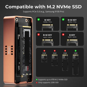 TESmart SSD Kutusu USB4 80 Gbps PCIe 5.0 NVMe Harici M.<span class=keywords><strong>2</strong></span> SSD Muhafazası Thunderbolt 5 / 4 / <span class=keywords><strong>3</strong></span> Uyumlu 7000 MB/s'ye Kadar - Product Image 3
