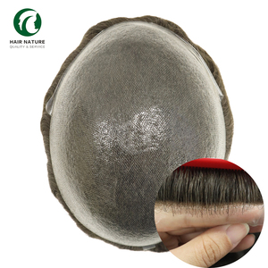 Toupee Super Sottile 0.02-0.03mm con Attaccatura Invisibile NG per Uomini, Base Full PU, Sistema di Capelli Umani Indiani con Densità del 90% - Product Image 1