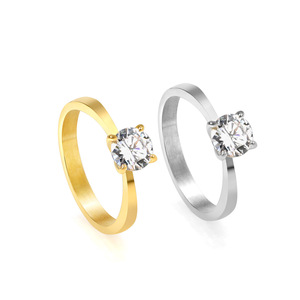 แหวนเพชรทรงเรขาคณิตสำหรับผู้หญิง สแตนเลสสตีล สไตล์มินิมอล ใส่ได้ทุกวัน - Product Image 5