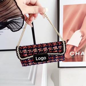 Étui de protection en cuir avec chaîne pour <span class=keywords><strong>iPhone</strong></span> 17 Pro, motif dentelle en laine, compatible Apple 16 Pro - Product Image 1