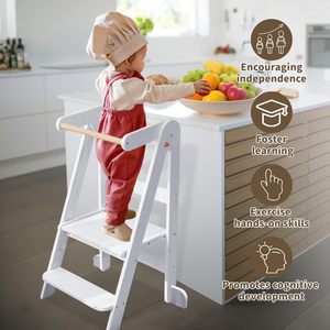 Katlanabilir yürümeye başlayan kule 3-ayarlanabilir yükseklik Montessori ayakta dışkı 1-6 yıl çocuklar mutfak yardımcısı - Product Image 1