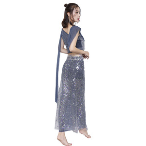 DD005 Belly Dance Practice Dress Colorful Beads Embroidery <strong>Sexy</strong> Off-the-shoulder <strong>Fairy</strong> <strong>Costume</strong> - Product Image 5