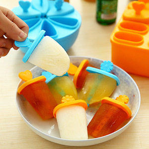 Silicone Ice Cream Molds <b>Set</b> <b>Square</b> Round Popsicle Trays For Kids Household Use - Product Image 4