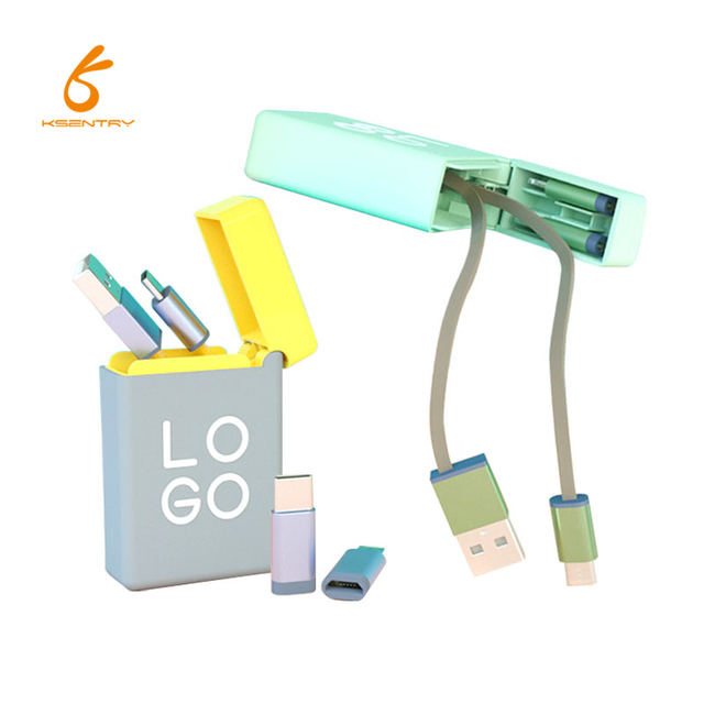 OEM Factory 3 in 1 Retractable Fast-Charging 3A USB Charging Cables Type-C 0.8m FCC/CE/ROHS Certified for IOS Devices Computers