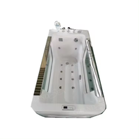 Salle de bain autoportante verre acrylique bébé température de l'eau réglable baignoire Spa Massage ozone baignoire à bulles baignoire