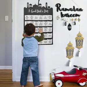 2023 Merasa Ramadan Idul Fitri Kareem Hiasan Dinding Bernomor Hitung Mundur Kalender Perencana 30 Hari DIY Dekorasi Pesta Ramadan