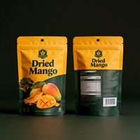 Sachet refermable personnalisé avec fermeture éclair pour snacks, mangues séchées, fruits secs, emballage thermoscellable