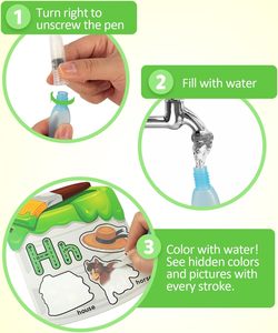 Tarjetas de Pintura con Agua para Aprender el Alfabeto, Tarjetas de Vocabulario Reutilizables para Dibujar con Agua - Product Image 5