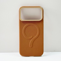 Étui en cuir PU entièrement recouvert de tissu avec anneau en métal et anneau en métal pour appareil photo pour Iphone 17 Pro Max étui de cadre de trou de caméra
