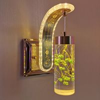 Lampe Murale LED d'Intérieur 12W pour Décoration de Chambre et de Chevet, Luminaire Mural à Fleurs Réelles, Lampe d'Escalier, Veilleuse pour Salon