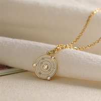 MIENTER Colliers Soleil Pendentif Or Rouge Haute Qualité Émail Collier Femme
