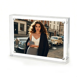 Marco de Fotos Magnético Personalizado Transparente <span class=keywords><strong>para</strong></span> Acrílico, Impresión UV, Doble Cara, Imán Fuerte, Portafotos de Escritorio, Recuerdo, Regalo - Product Image 1