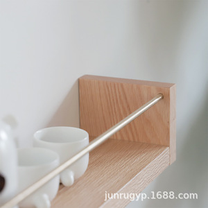 ชั้นวางของติดผนังไม้ทรงสี่เหลี่ยม สีไม้ธรรมชาติ ทนทาน เหมาะสำหรับห้องน้ำ - Product Image 5