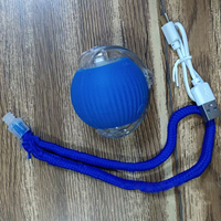 Jouet intelligent pour animaux de compagnie W87 360 °   Jouet interactif automatique pour chien, balle intelligente avec corde, jouets interactifs pour chat, chargeur USB, balle roulante pour chats