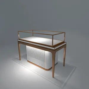 Kommerzieller Großhandel Full Custom Free Design Einzelhandel Juwelier geschäft Glasboden ständer Schmuck Vitrine Glas zähler Tisch