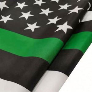 ผู้ผลิตจีน รับผลิตธงชาติอเมริกันขนาด 3x5 ฟุต ธงเส้นเขียวบาง 3x5 ฟุต พร้อมห่วงทองเหลือง 2 จุด - Product Image 3