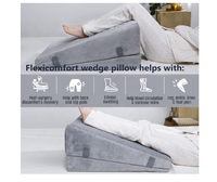 3 Stück Memory Foam Egg Crate Bettkeil kissen für Beine, Knie und Rückens tütz kissen | Acid Reflux, Anti Schnarchen, Lesen
