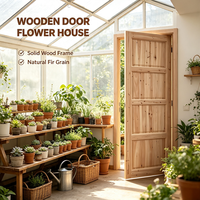 Pastoral Simple Solid Fir Solid Wood Room Door Eco Timber Door for Self Built Courtyard House