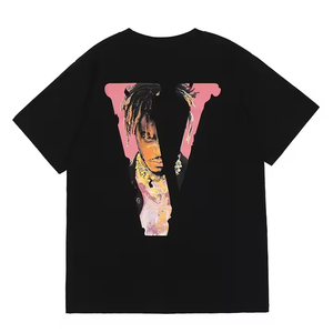 2025 Oversize Unisex 100% cotone t-shirt manica corta stampa Casual collaborazione solido grande modello V moda estiva per coppie - Product Image 5
