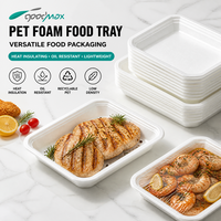 Barquette en mousse PET de qualité alimentaire jetable pour l'emballage de viande, fruits et légumes, avec une bonne résistance à l'huile et une isolation thermique